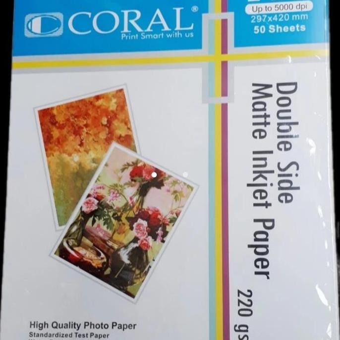

ready Kertas CORAL Double Side Matte Paper A3 220 gsm