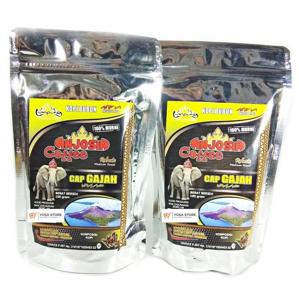 

Flash Sale ANJOSIA Kopi Lampung Robusta cap Gajah Anjosia Bubuk 100gr