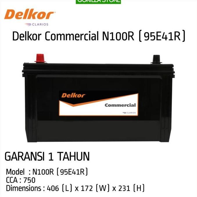 Delkor Commercial N100R (95E41R) - 100Ah CCA 750