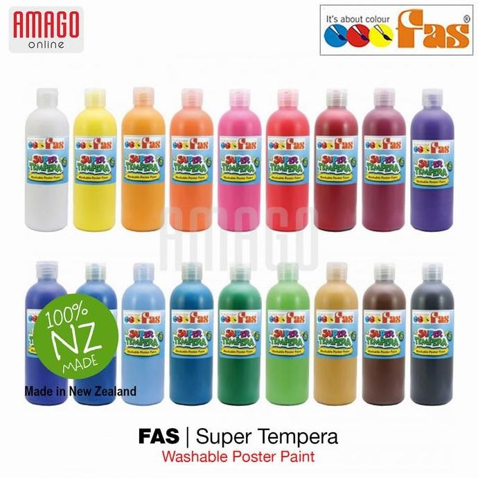 

Cat Poster Sekolah Fas Paint Super Tempera Washable - 500 Ml - Satuan - Pilih Warna - Stationery