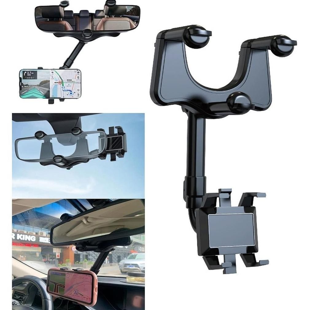 Holder HP Kaca Spion Tengah Mobil Holder Bracket Jepit Handphone Stand DiM