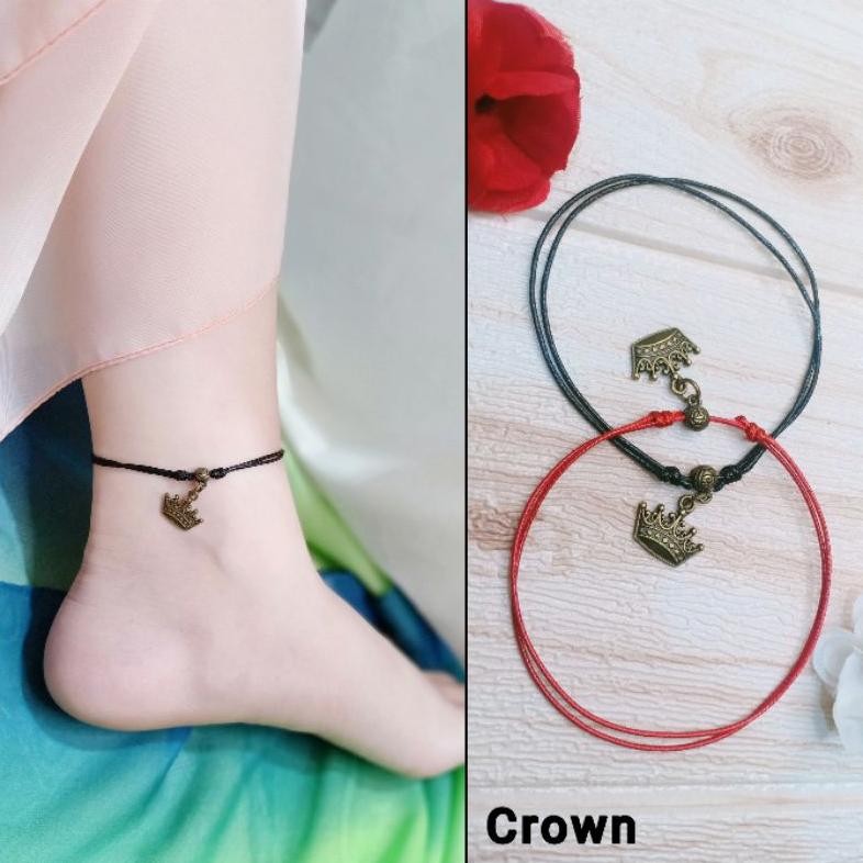 Gelang Kaki Tali Korea Simple Elegan Gelang Kaki Kece Gelang Kaki Charm Koin Kuno Gelang Kaki DiM