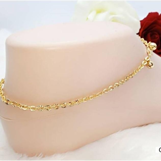 GELANG KAKI WANITA GELANG KAKI LAPIS EMAS ANTI KARAT IMITASI DiM