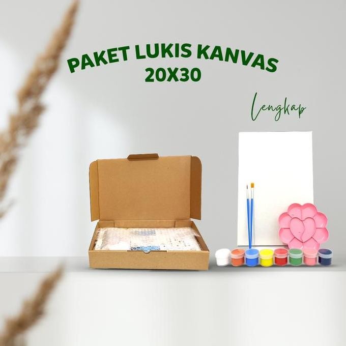 

Paket Melukis Kanvas / Canvas Painting 30X20 Siap Pakai