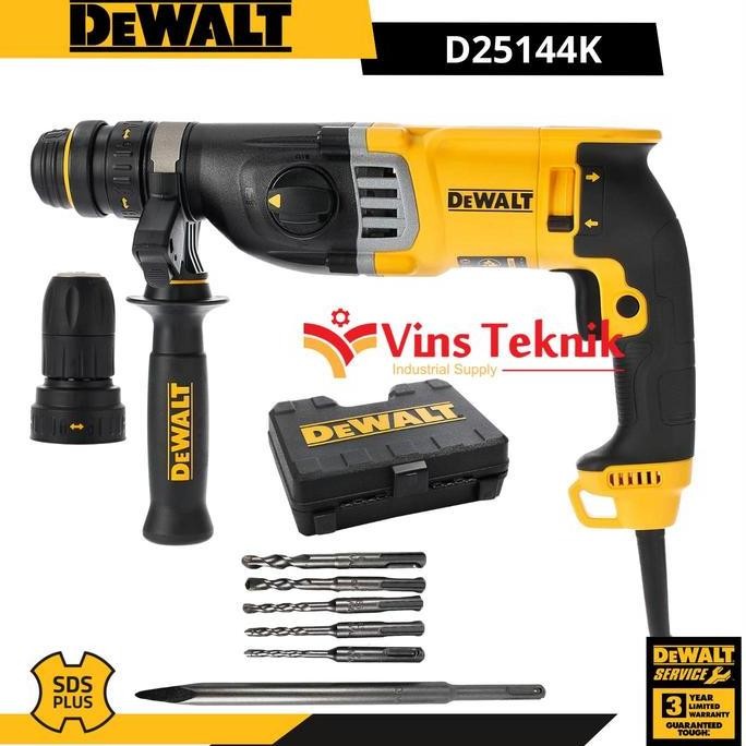 MESIN BOR BETON ROTARY HAMMER 28MM D25144 DEWALT D25144K ORIGINAL DAN TERPERCAYA