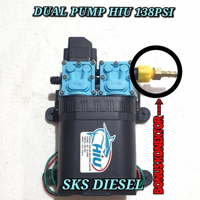 Double Pump Pompa Air Ganda Dinamo Sprayer Hiu 138 PSI