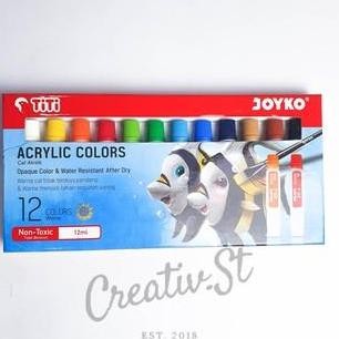 

Joyko Cat Akrilik Lukis Set 12 Warna Acrylic Paint 12 Ml