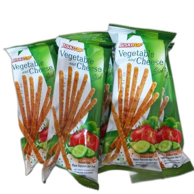 

Biskitop Vegetable & Cheese Stick 40X50G - Snack Keju Sayur Gurih