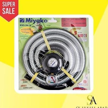 Selang Dan Regulator Rms206M Kompor Gas Lpg Miyako Rms-206 M Rms 206M Regulator Set Tekanan Rendah E