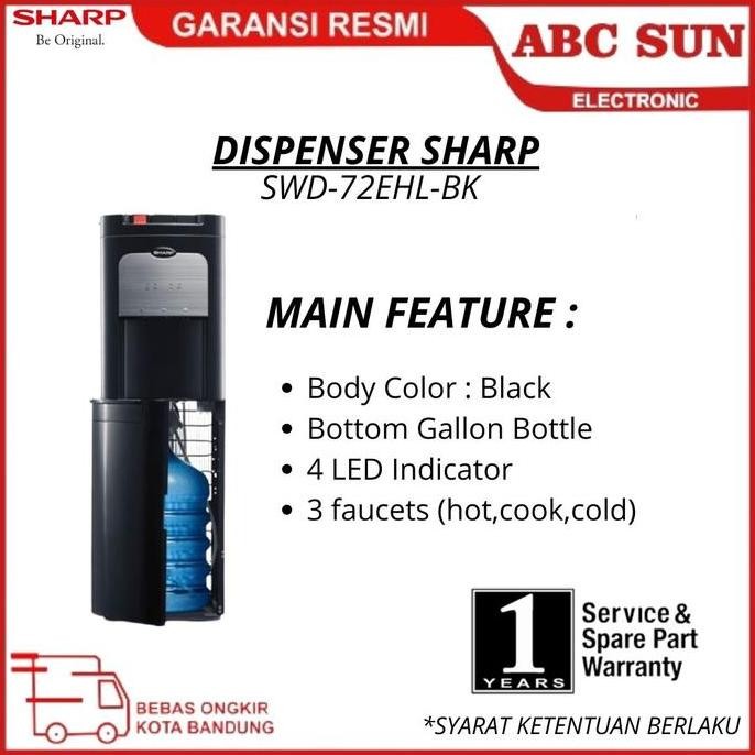 Dispenser Sharp Galon Bawah Swd72Ehl Bk Swd72 Swd-72Ehl-Bk