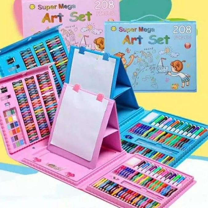 

Crayon Set 208pcs + Pensil Warna + Spidol + Kuas + Cat Air Alat Gambar Anak