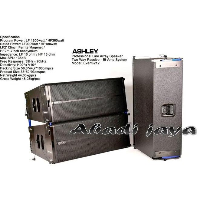 Speaker Line Array 12 Inch Pasif Ashley Event 212 Original 1 Pcs