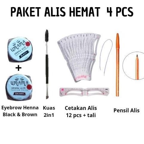 

Paket 4in1 Henna Alis Umama + Cetakan + Spoolie + Pensil Alis + Kartu Ucapan - Waterproof