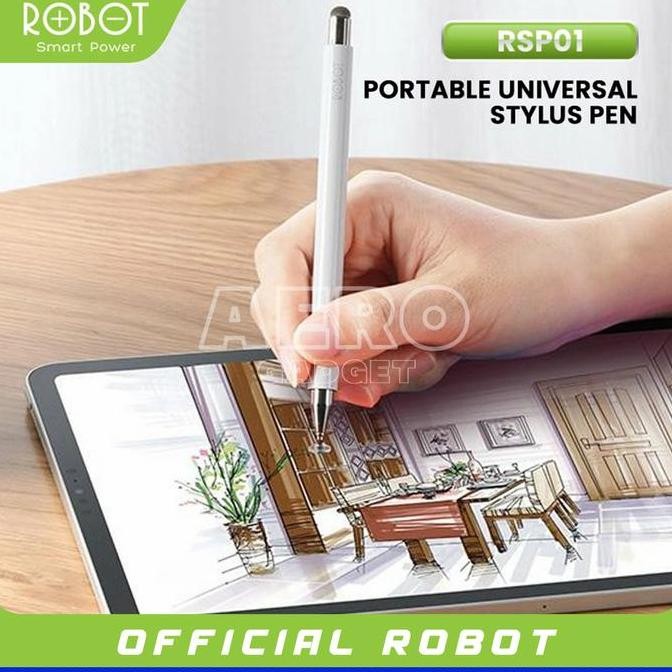

ROBOT Stylus Pen 2in1 Universal RSP01 Pensil HP Tablet iPad Android Digital Touch Screen