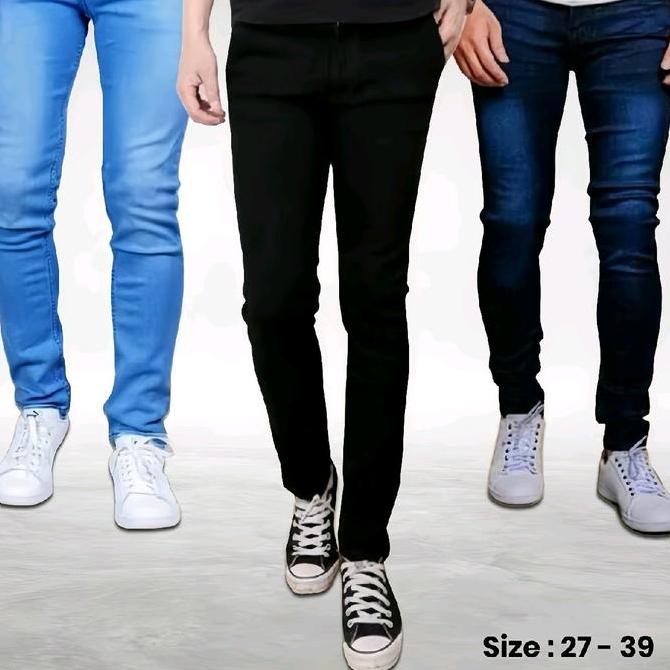 

Celana Jeans Pria Skinny Slim Fit Celana Pensil Denim Stretch Cowok Nyaman Lembut