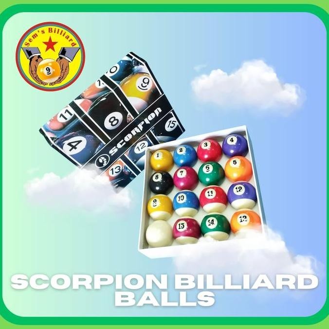 Bola Billiard Ukuran Standart - Bola Billiard Scorpion - Billiard Co