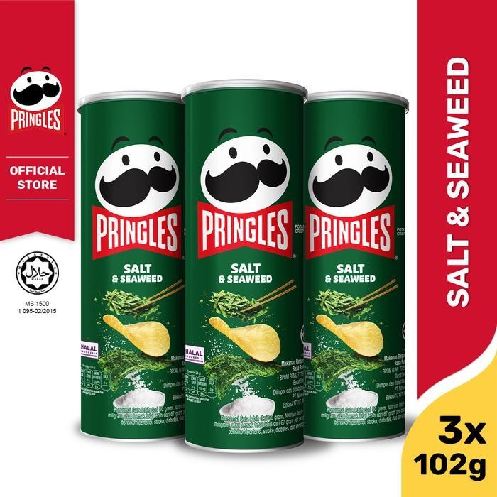 

RKM [BUNDLE 3pcs] Pringles Salt & Seaweed Keripik 102gr