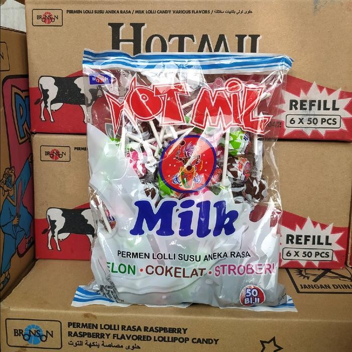 

RKM Hot milk @50 pcs Dan MiL POP @30 pcs Candy Permen Susu - Permen Lolipop Sag Refil Candy Food Snack Manis