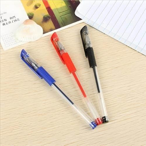 

EMS Pulpen Gel Ink Pen Bullet Tip 0.5mm Pena Alat Tulis Hitam Merah Biru