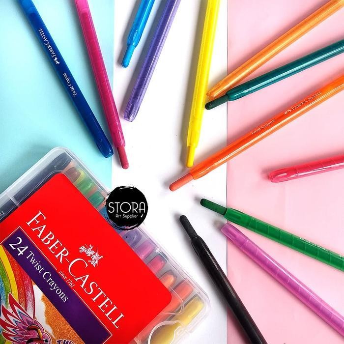 

EMS Faber Castell Twist Crayon Krayon Putar 24 Warna Pastel