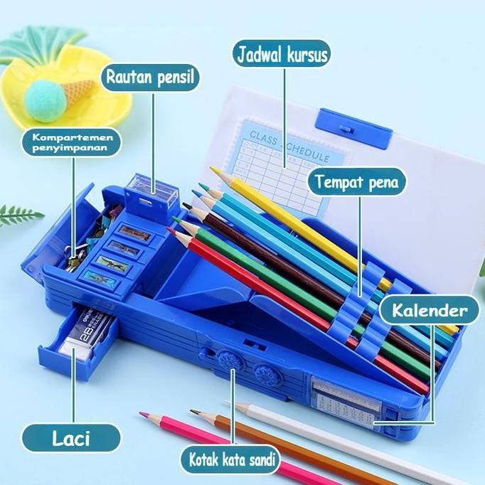 

Kotak Alat Tulis Kulomi Dengan Kunci Kata Sandi Dua Sisi, Tempat Pensil Kata Sandi Multifungsi, Tempat Pensil Kreatif Baru 2025/Tempat Pensil Kata Sandi Bahan Tahan Air/Tempat Pensil Anak-Anak/Multifungsi/ New Stok