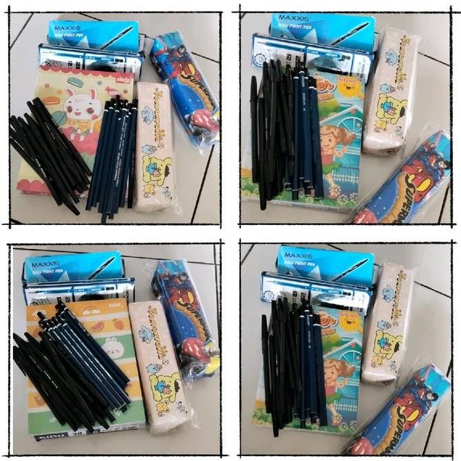 

Atk Paket Hemat 35Pcs/ 1 Pack Buku Tulis+1 Pack Pulpen+1 Pack Pensil+Kotak Pensil New Stok