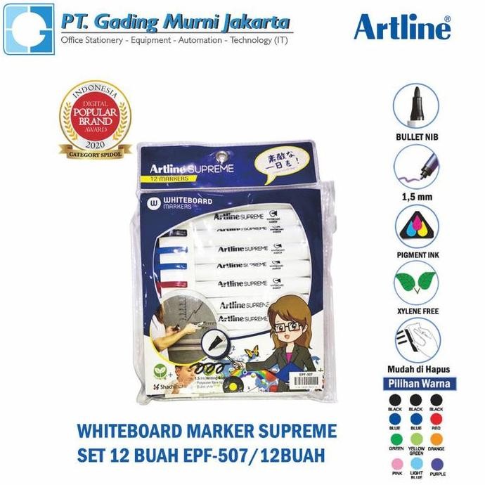

Spidol Supreme Whiteboard Epf-507 | 12 Set New Stok