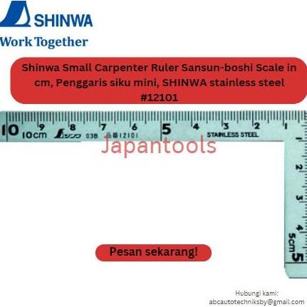 

Shinwa Small Carpenter Ruler Sansun-Boshi Scale In Cm, Penggaris Siku Mini, Shinwa Stainless Steel #12101 New Stok