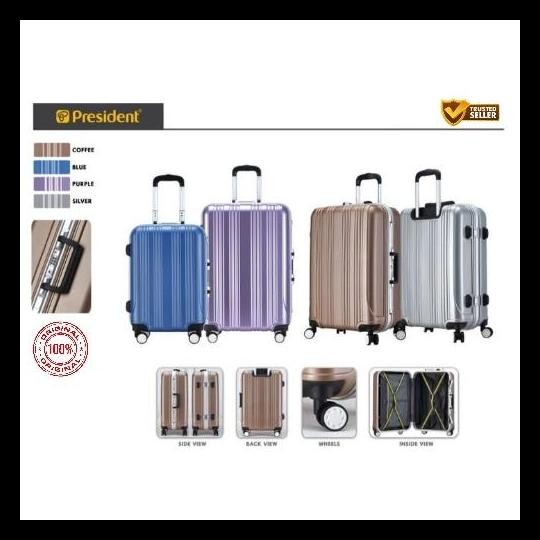 HOT DEAL KOPER BAGASI CABIN TRAVEL TROLI TROLLEY PRESIDENT E82 ORIGINAL !