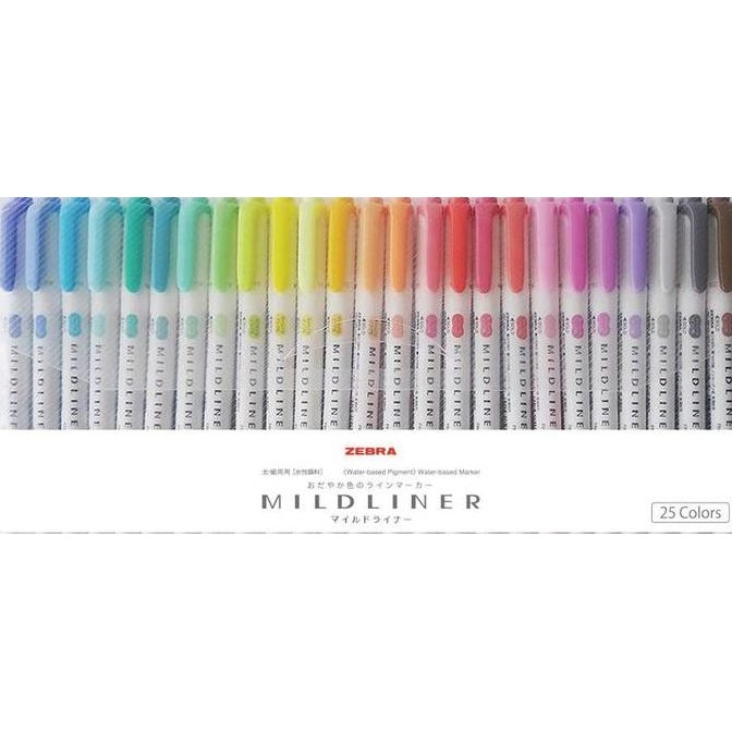 

Zebra Highlighter Mildliner 25 Color Set New Stok