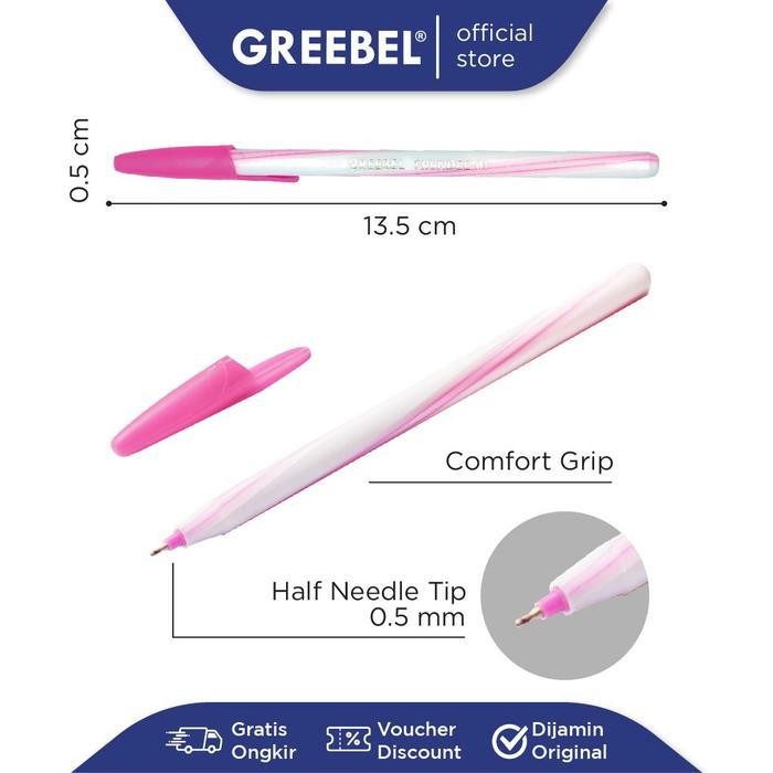 

EMS GREEBEL Ballpen Pulpen Pena (TRENDEE 01 BLACK) / Alat Tulis Kantor Sekolah Anak