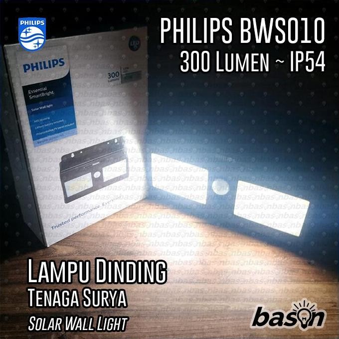 Philips BWS010 LED300 Solar Wall Light Lampu Tenaga Surya Sensor Gerak