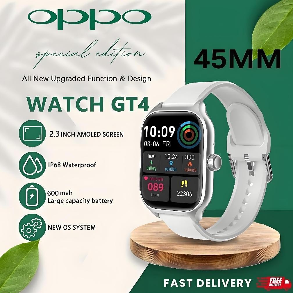 [COD] ORI OPPO Smartwatch GT4 Pro 1.83 inch Full Screen GPS NFC Waterproof Bluetooth Call Jam Smartw