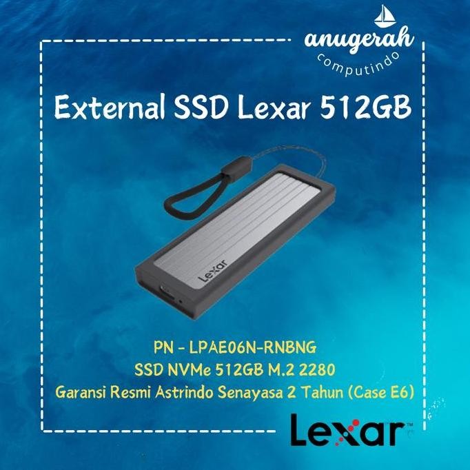 BEBAS ONGKIR - Lexar E6 SSD Enclosure 512GB M.2 NVMe PCIe External SSD Lexar 512GB Portable SSD 512G