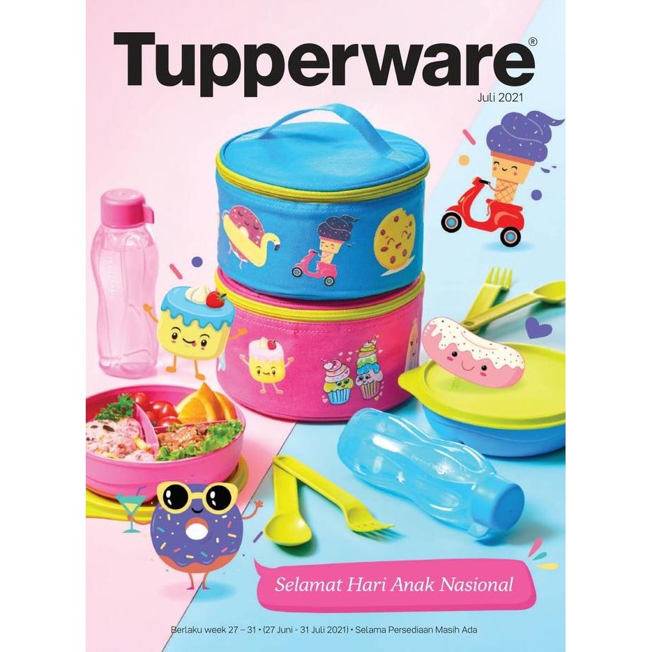 Tupperware Pink Sweety / Blue Yummy paket bekal makan anak set (1)