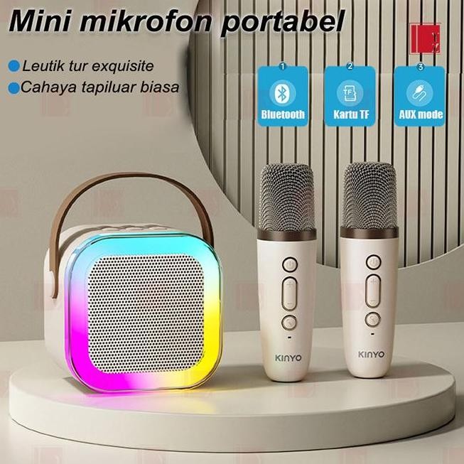 Mini Speaker Bluetooth Mic Karaoke Wireless - Musik Box Portable