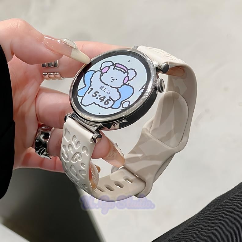 Concave Leopard Butterfly Buckle Silicone Watch Strap 20mm / 22mm for Samsung Galaxy Watch FE 7 6 5 