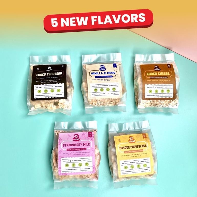 

Fue-K5X20 (10 Packs + Jar) On The Grain Overnight / Instant Oats - Sarapan Sehat Cemilan Healthy Muesli Gq-68