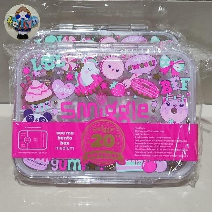 HOT SALE Smiggle Fiesta Medium Bento Lunch box Pink Unicorn Original READY SALE