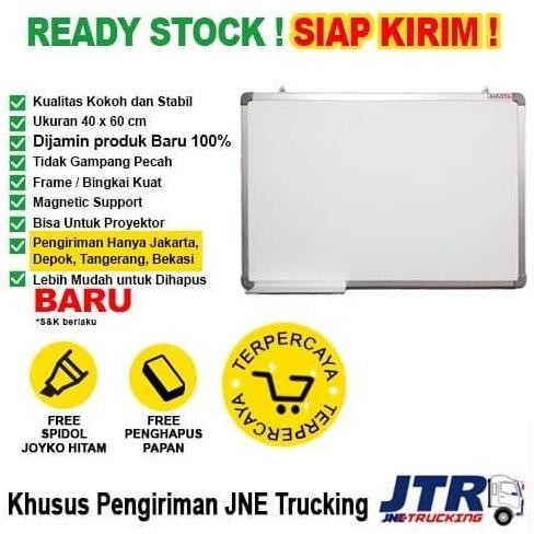 

Whiteboard / Papan Tulis Magnetic Sakana 40X60 Cm ( Single Face ) New Stok