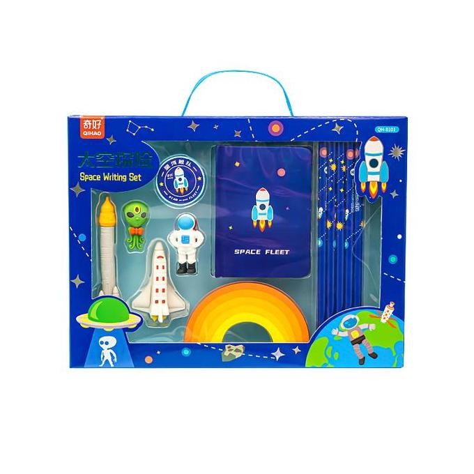 

Alat Tulis 1 Set Karakter Roket Astronot 8In1 - Stationery Set Kids Penghapus Pensil Rautan Pencils Tool New Stok