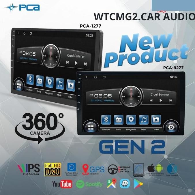 head unit android pca gen 2 ram 4/64 GB 9 dan 10 inch