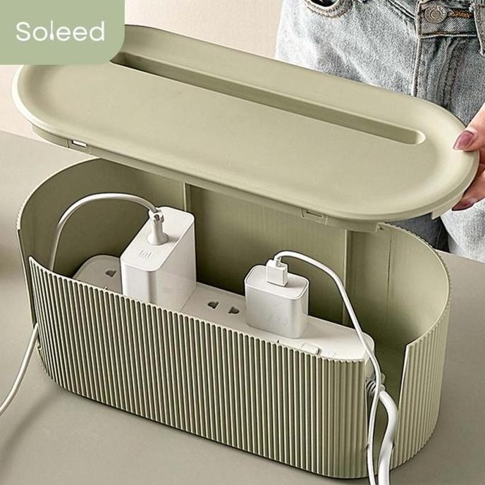 Kotak Organizer Kabel Charger Cable Management Box Nordic Style Penata Meja Minimalis