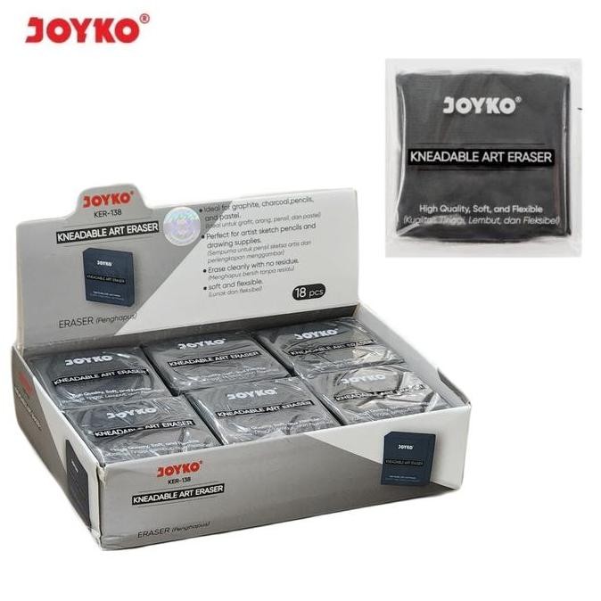 

1 Box / 18 Pcs Kneadable Art Eraser Penghapus Joyko Ker-138 New Stok