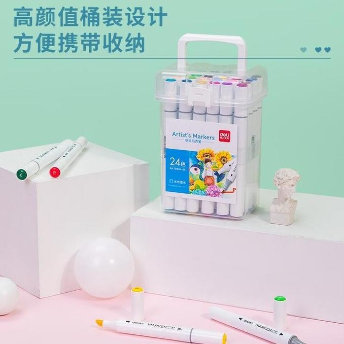 

Spidol Deli Artis'S Marker Twin Tip Water Base 24 Warna- 70804-24 New Stok