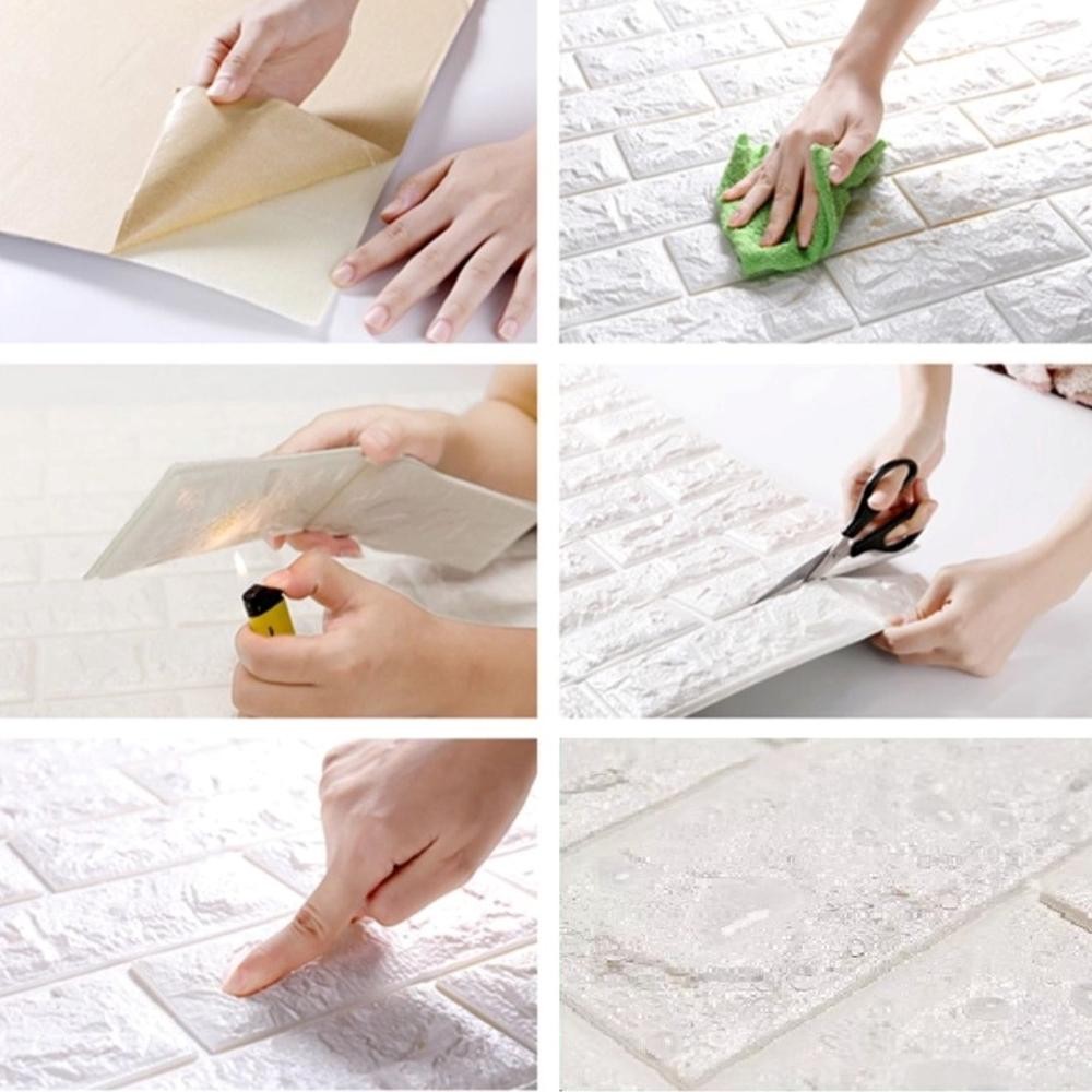 Sale (Paket 10 Pcs) Wallfoam Sticker 3D Tebal 3Mm / Wallfoam Stiker Dinding Motif Bata Wallpaper Din