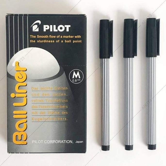 

Pulpen Balliner 0.8Mm Pulpen Ball Liner Original Hitam Biru Merah New Stok
