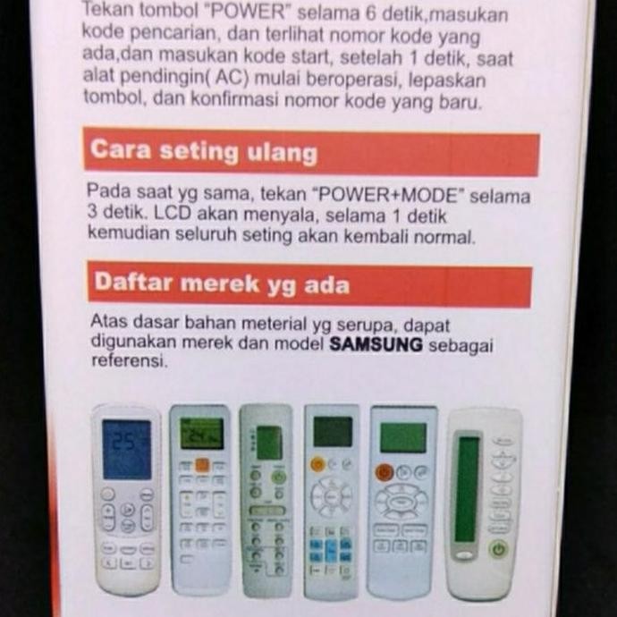 Remote ac split samsung Remote ac samsung murah