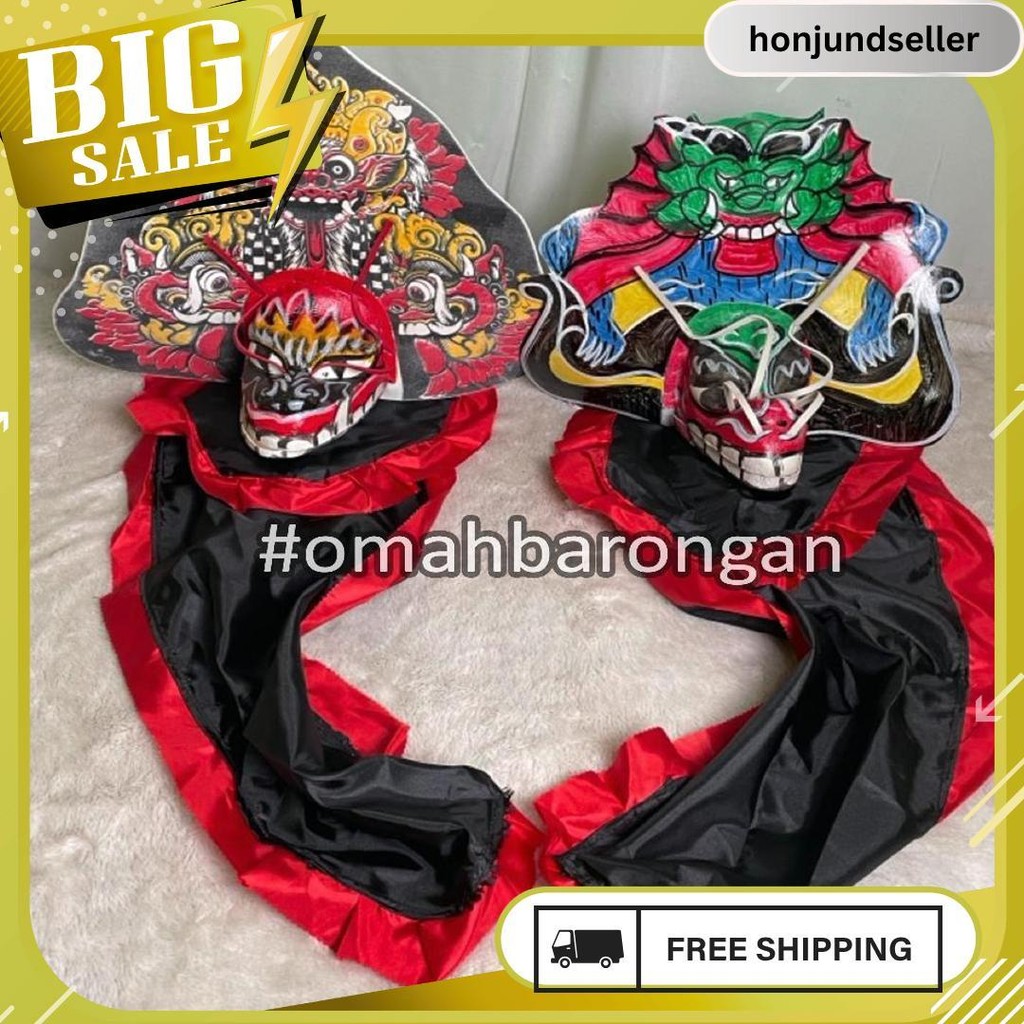 Mainan Anak Stelan Kaos Celana Reog Ponorogo Dan Barongan Devil Caplokan Spon Free Embong Kemul Term