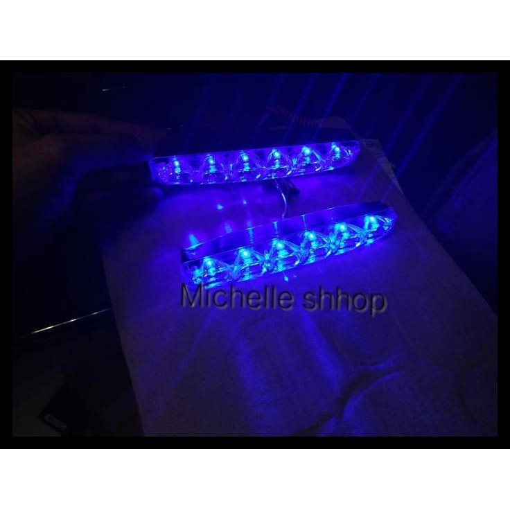 BEST DEAL LAMPU LED DRL 6LED BUMPER DEPAN LAMPU BIRU ALL NEW YARIS/YARIS 